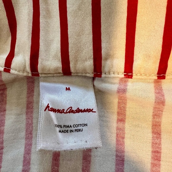 Hanna Andersson - Women’s Pima Cotton Pajama Set - Size Medium, Red & White - Picture 2 of 4
